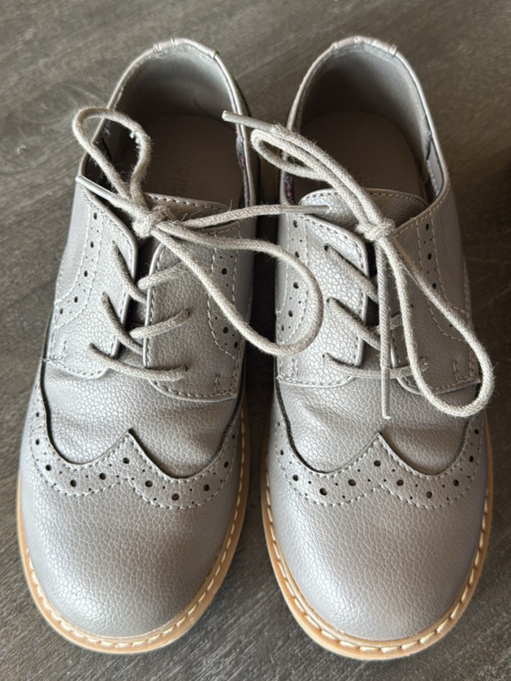 Nordstrom Brand Boys Grey Oxford Dress Shoe Size 2